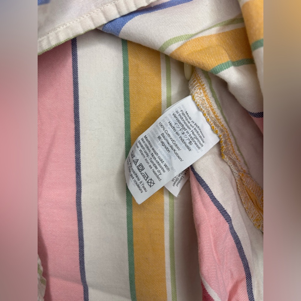 MADEWELL COLORFUL STRIPED BUTTON DOWN CASUAL BLOUSE SZ SMALL - Picture 6 of 7